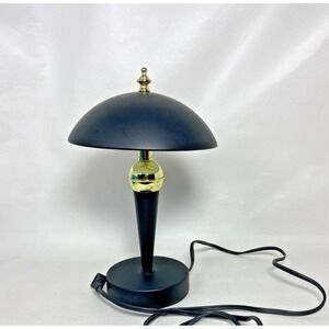VTG Side Table 13" Atomic Saucer Mushroom Touch Lamp 3 Light Settings Black Gold